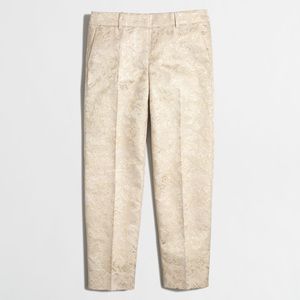 J. Crew Ivory Pearl Metallic Brocade Pants